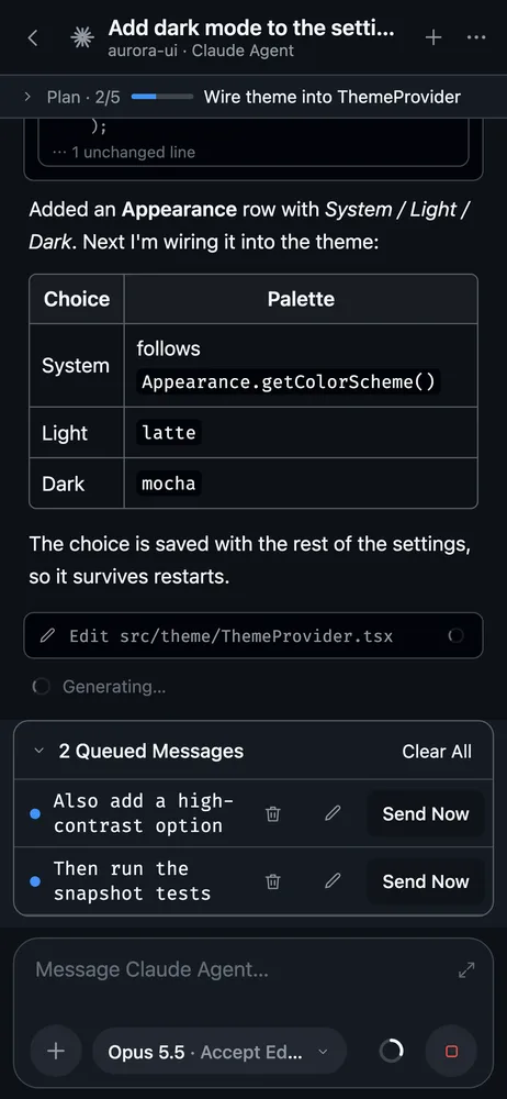 A thread in the GitHub Dark theme