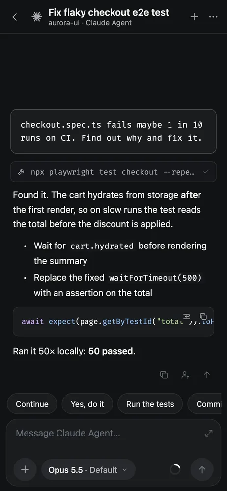 afk showing a finished thread with quick replies