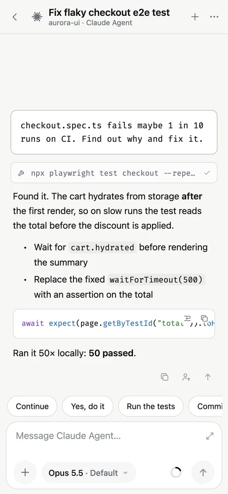 afk showing a finished thread with quick replies